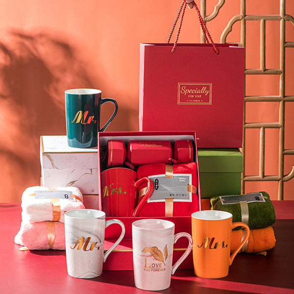 Premium Ceramic Mug Set with Gift Box