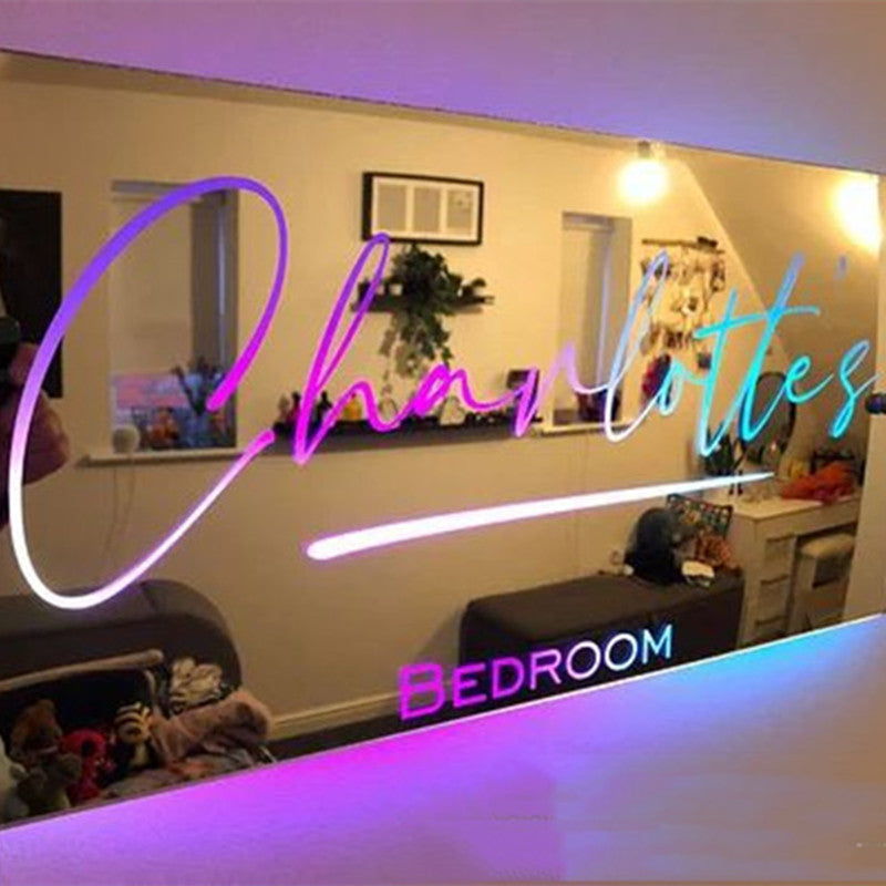 Personalized LED Name Mirror – Custom Photo & Wall Light